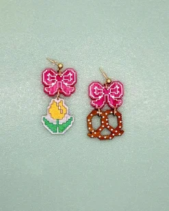 ban.do x Not Picasso Earrings Pretzel + Tulip New