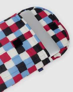Baggu Puffy Laptop Sleeve 16" - Painted Check Hot