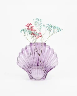 DOIY Glass Seashell Vase Purple Sale