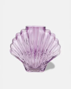 DOIY Glass Seashell Vase Purple Sale