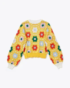 ban.do Quilted Balloon Sleeve Sweater Clearance