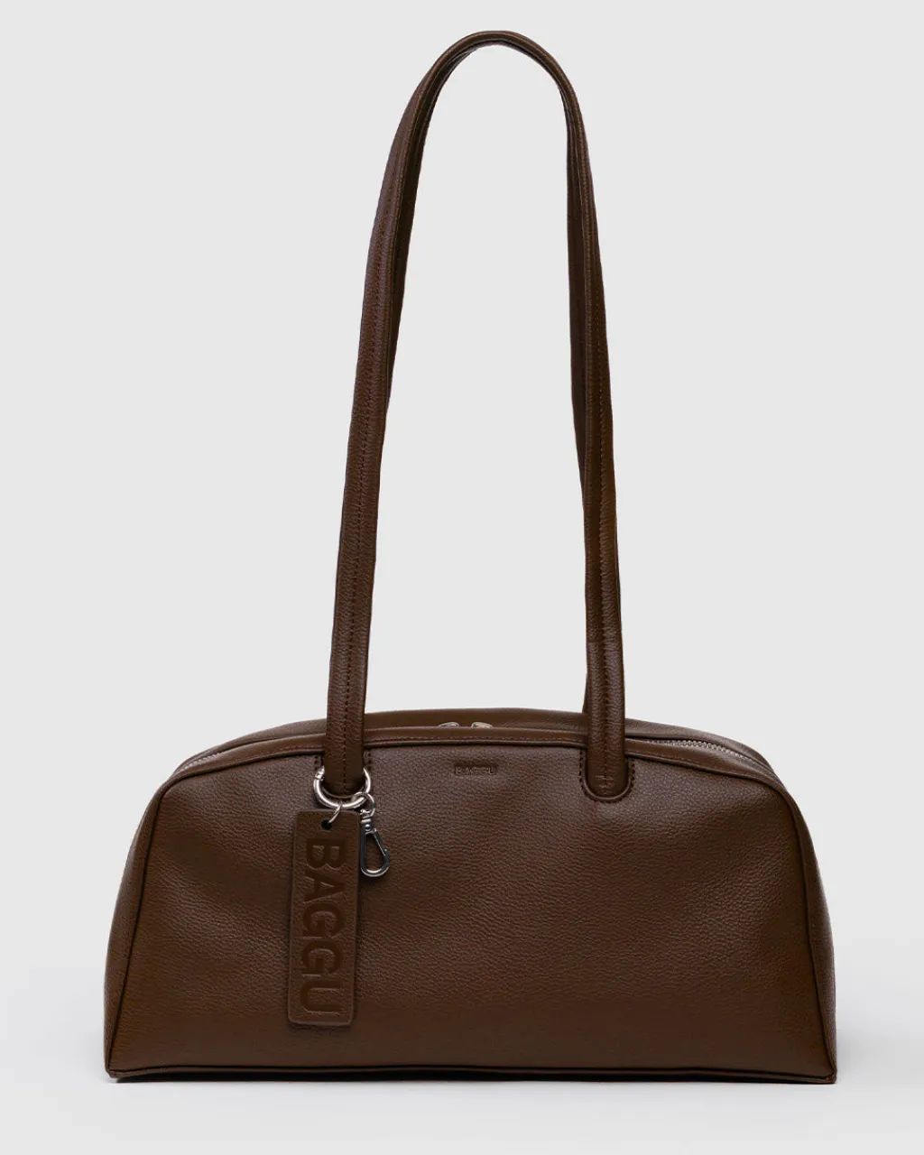 Baggu Recycled Leather Bowler Bag - Brown Clearance