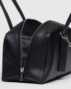 Baggu Recycled Leather Bowler Bag - Black Discount