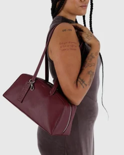 Baggu Recycled Leather Bowler Bag - Mahogany Outlet