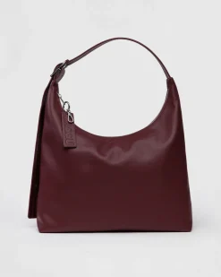 Baggu Recycled Leather Shoulder Bag - Mahogany Sale