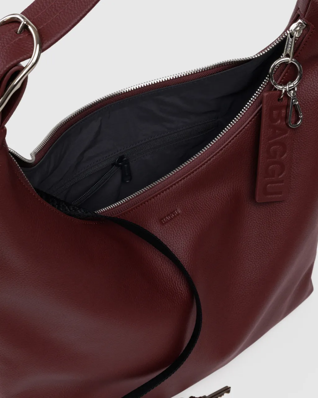 Baggu Recycled Leather Shoulder Bag - Mahogany Sale