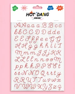 Hot Dang Press Iron-On Sheet Set Red Embroidery Alphabet Online