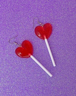 A Shop of Things Red Heart Lolli Earrings Clearance