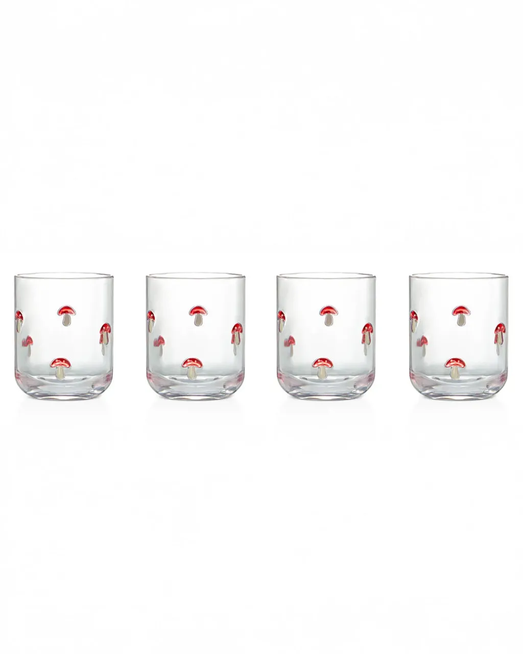 Core Home Red Mushroom Embossed Tumblers - Set of 4 Clearance