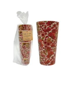 Transpac Retro Floral Tumblers - Set Of 4 Outlet