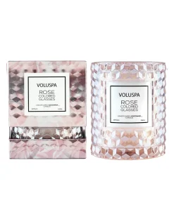 Voluspa Cloche Candle Rose Colored Glasses New