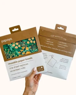Papaya Reusables Reusable Paper Towel/Swedish Dish Cloth Set Secret Garden New