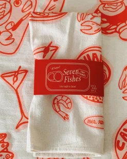 Mel Andrel Seven Fishes Tea Towel Sale