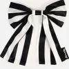 Chunks Silk Bow Barrette - Stripes Hot