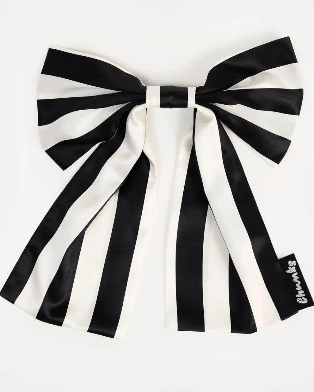 Chunks Silk Bow Barrette - Stripes Hot