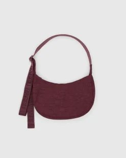 Baggu Small Nylon Crescent Bag w/ Key Leash - Mahogany