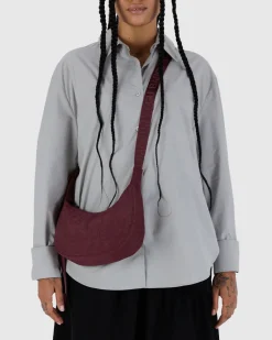 Baggu Small Nylon Crescent Bag w/ Key Leash - Mahogany
