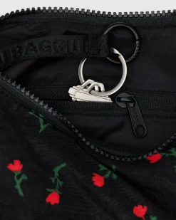 Baggu Small Nylon Crescent Bag w/ Key Leash - Painted Wildflower Discount