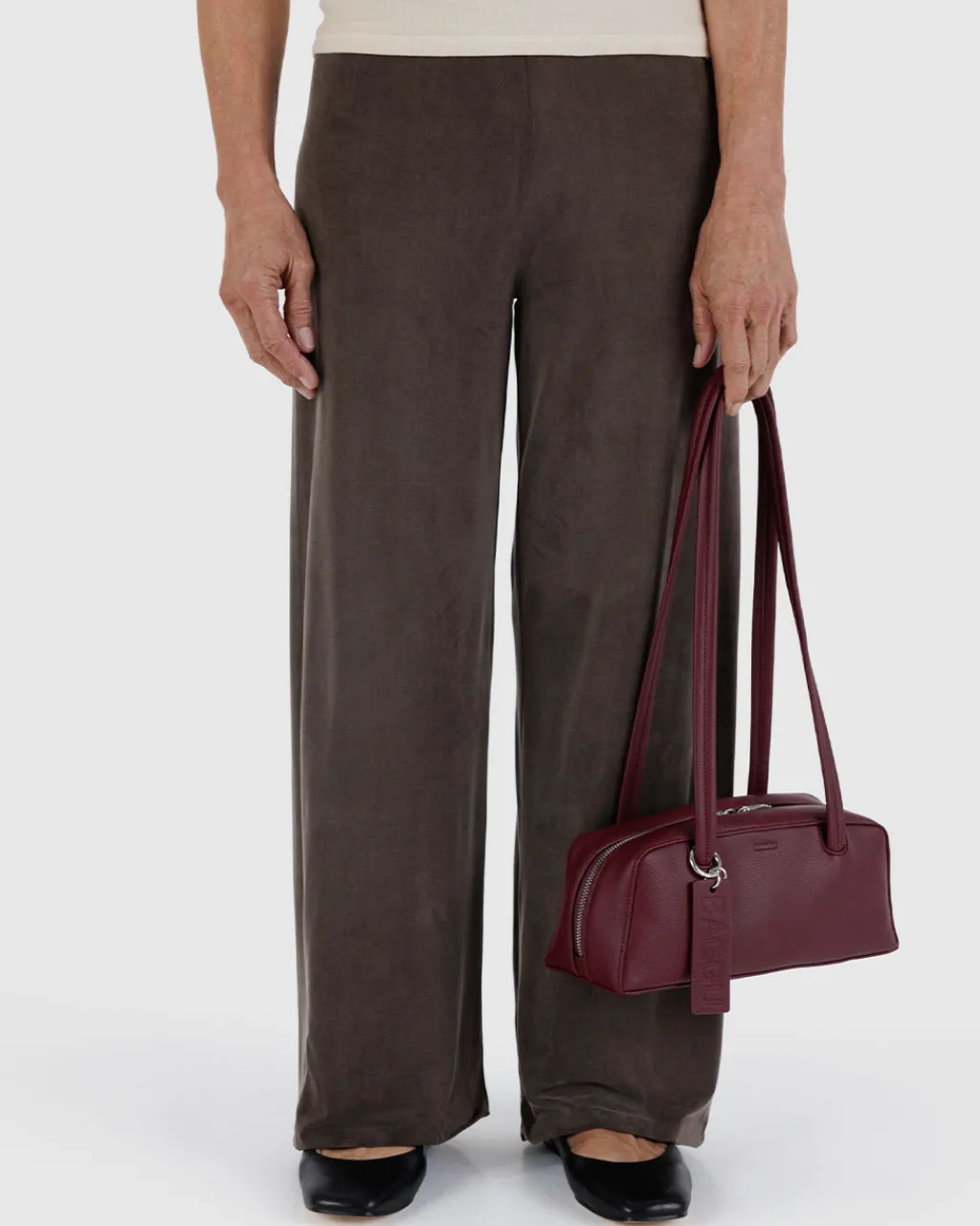 Baggu Small Recycled Leather Bowler Bag - Mahogany New