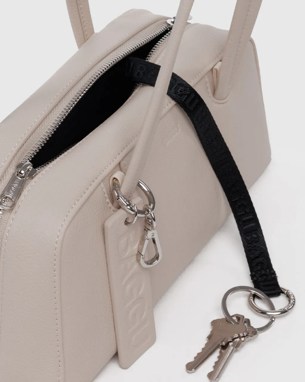Baggu Small Recycled Leather Bowler Bag - Stone Sale