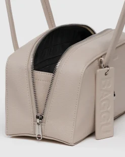 Baggu Small Recycled Leather Bowler Bag - Stone Sale