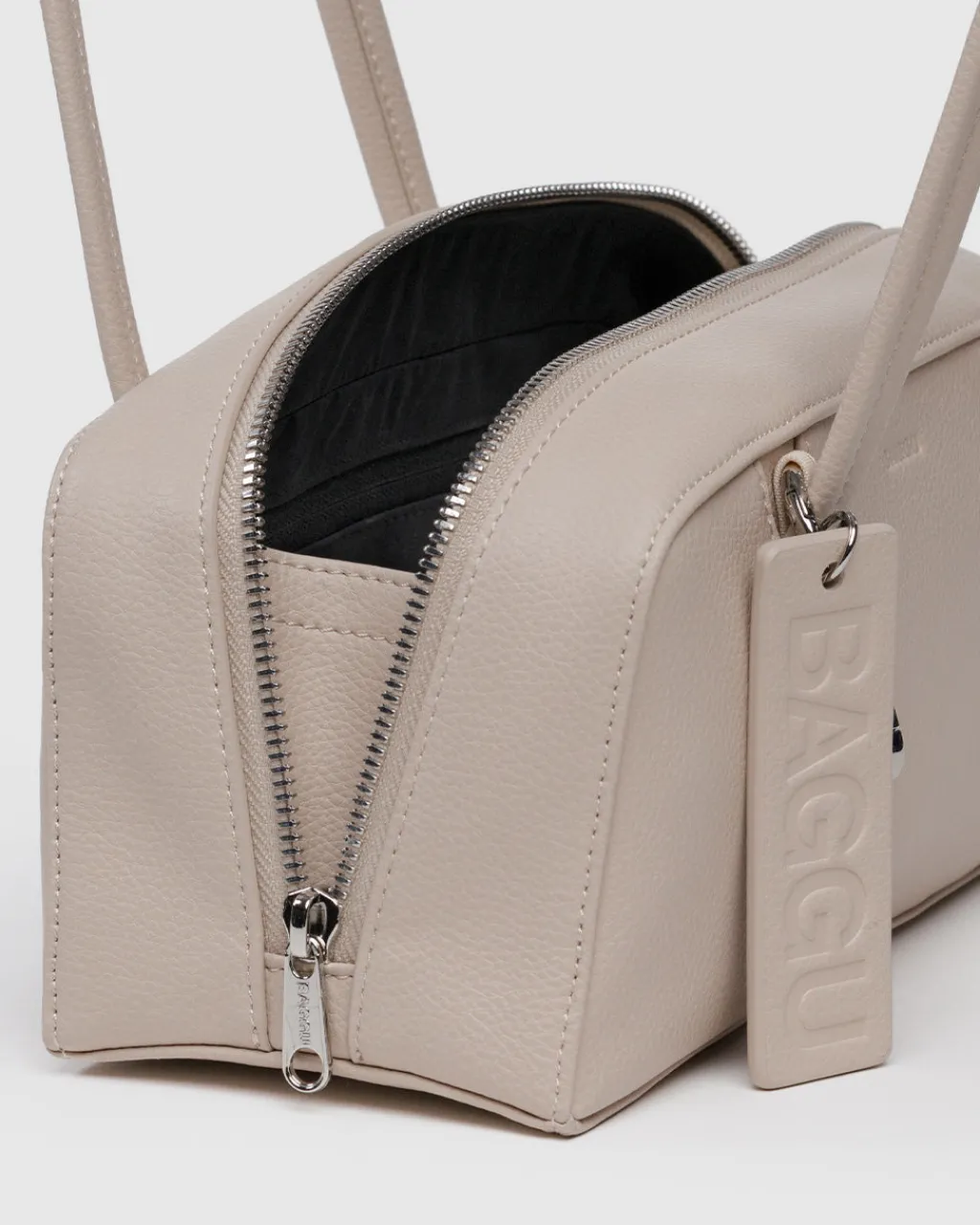 Baggu Small Recycled Leather Bowler Bag - Stone Sale