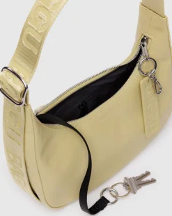 Baggu Small Recycled Leather Crescent Bag - Straw Clearance