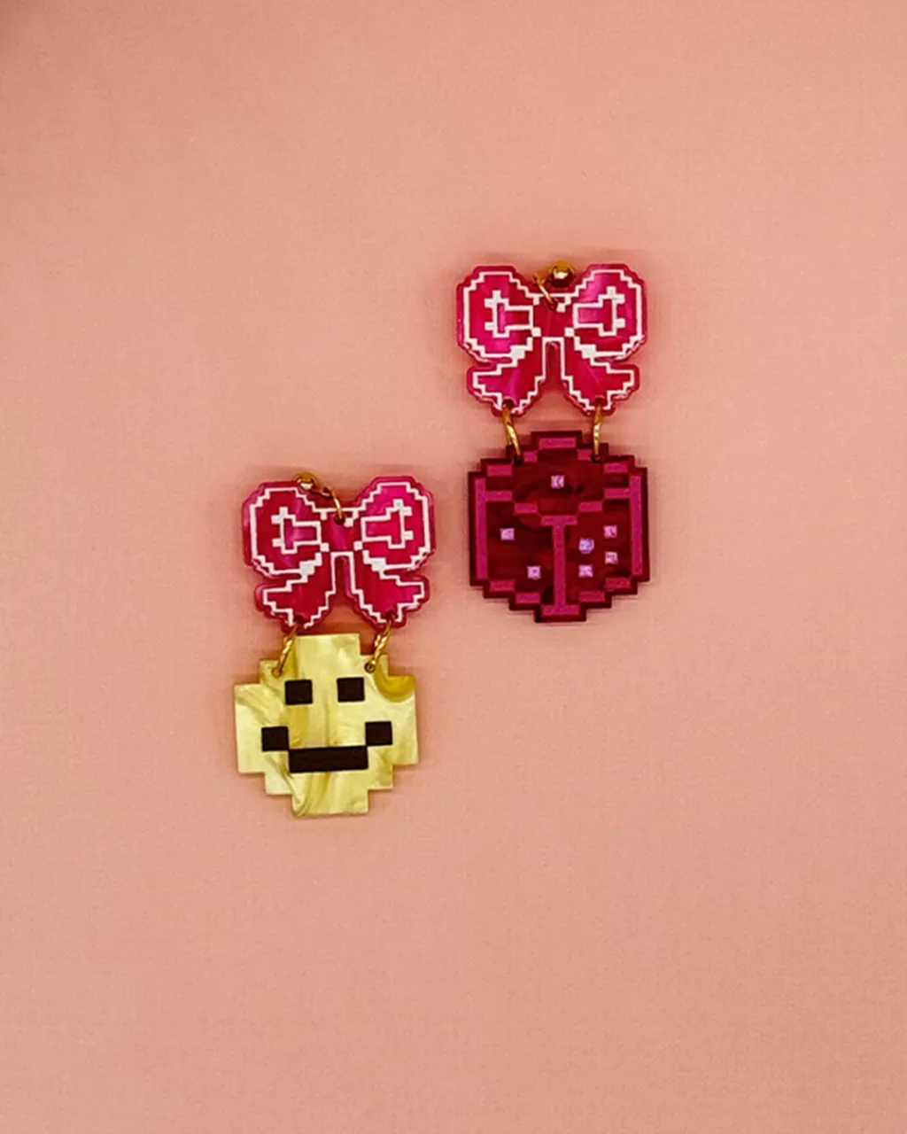 ban.do x Not Picasso Earrings Smiley + Dice Hot