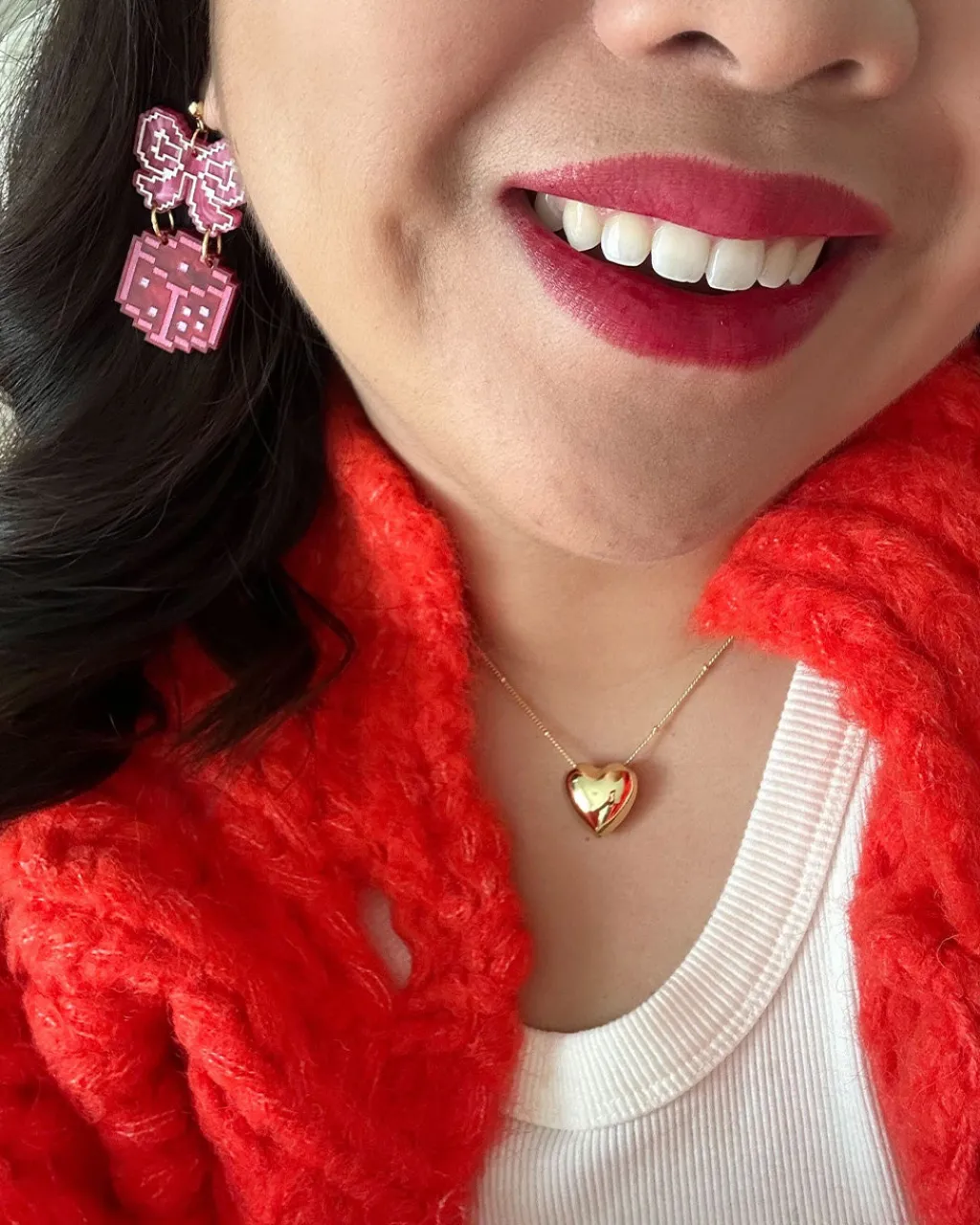 ban.do x Not Picasso Earrings Smiley + Dice Hot