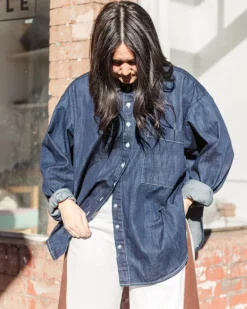 Nettle Studios Soft Volume Long Sleeve Top - Denim