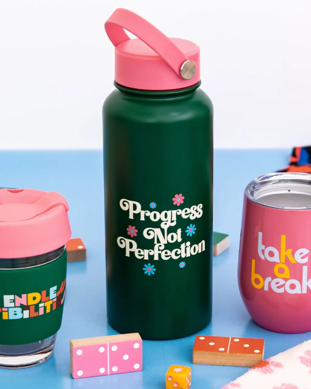 ban.do Stainless Steel Water Bottle - progress not perfection Outlet