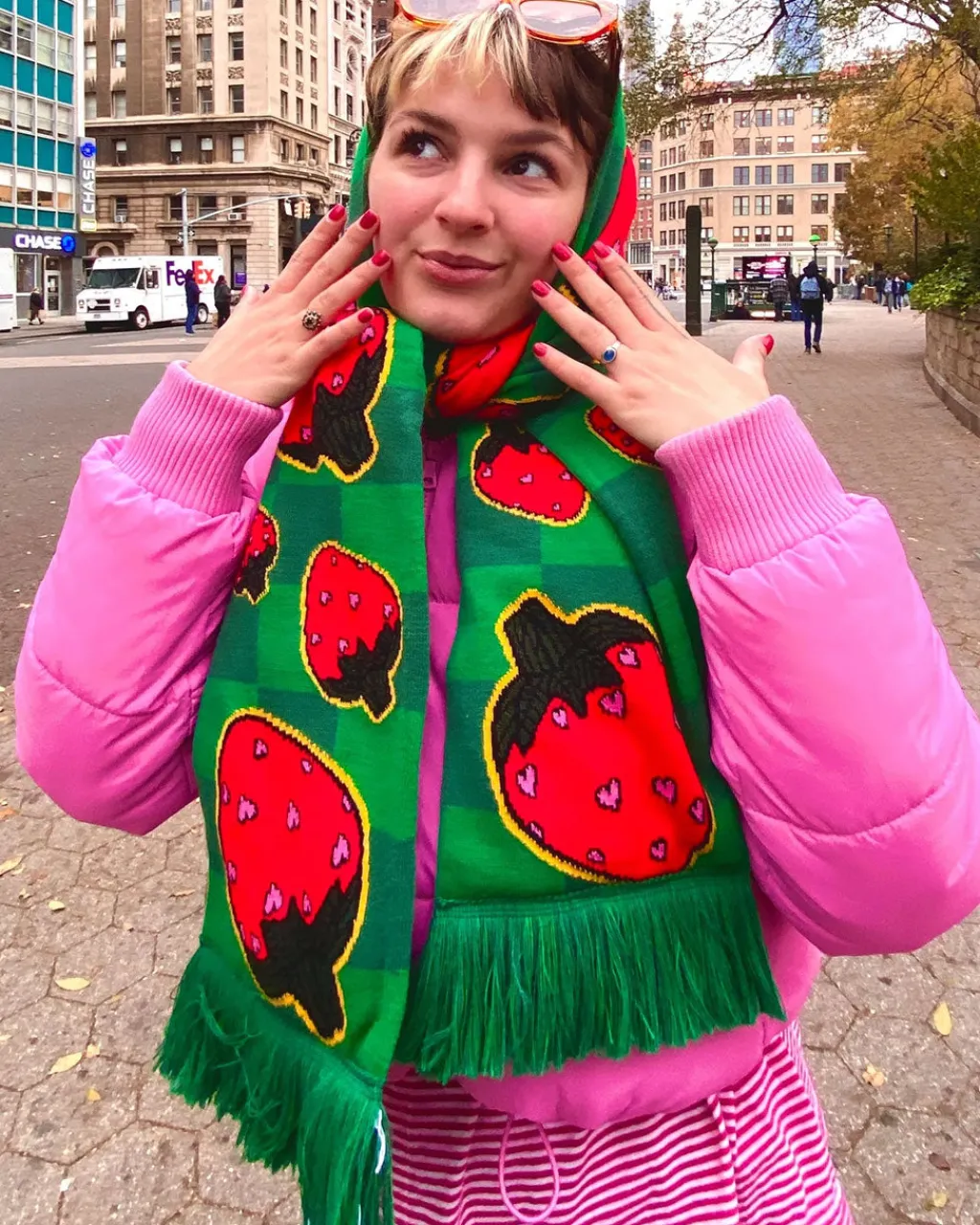 Colette Bernard Scarf Strawberry Clearance