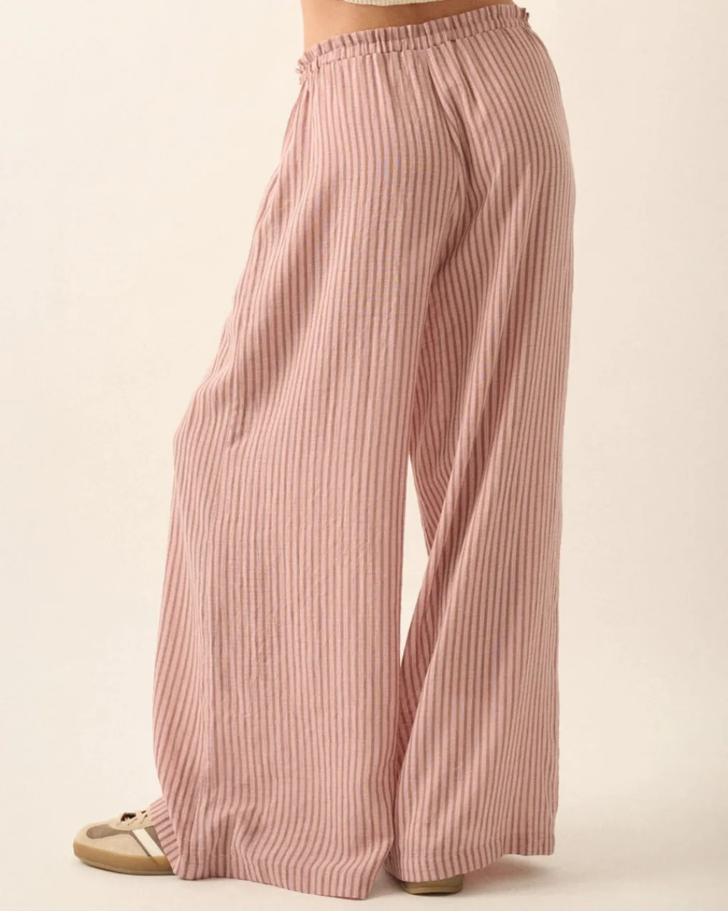 Promesa Stroll Goals Striped Wide-Leg Drawstring Pants Outlet