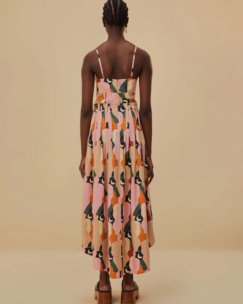 Farm Rio The Kiss Multicolor Sleeveless Midi Dress Sale