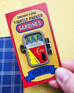 Toku Arts Tightly Packed Sardines Enamel Pin