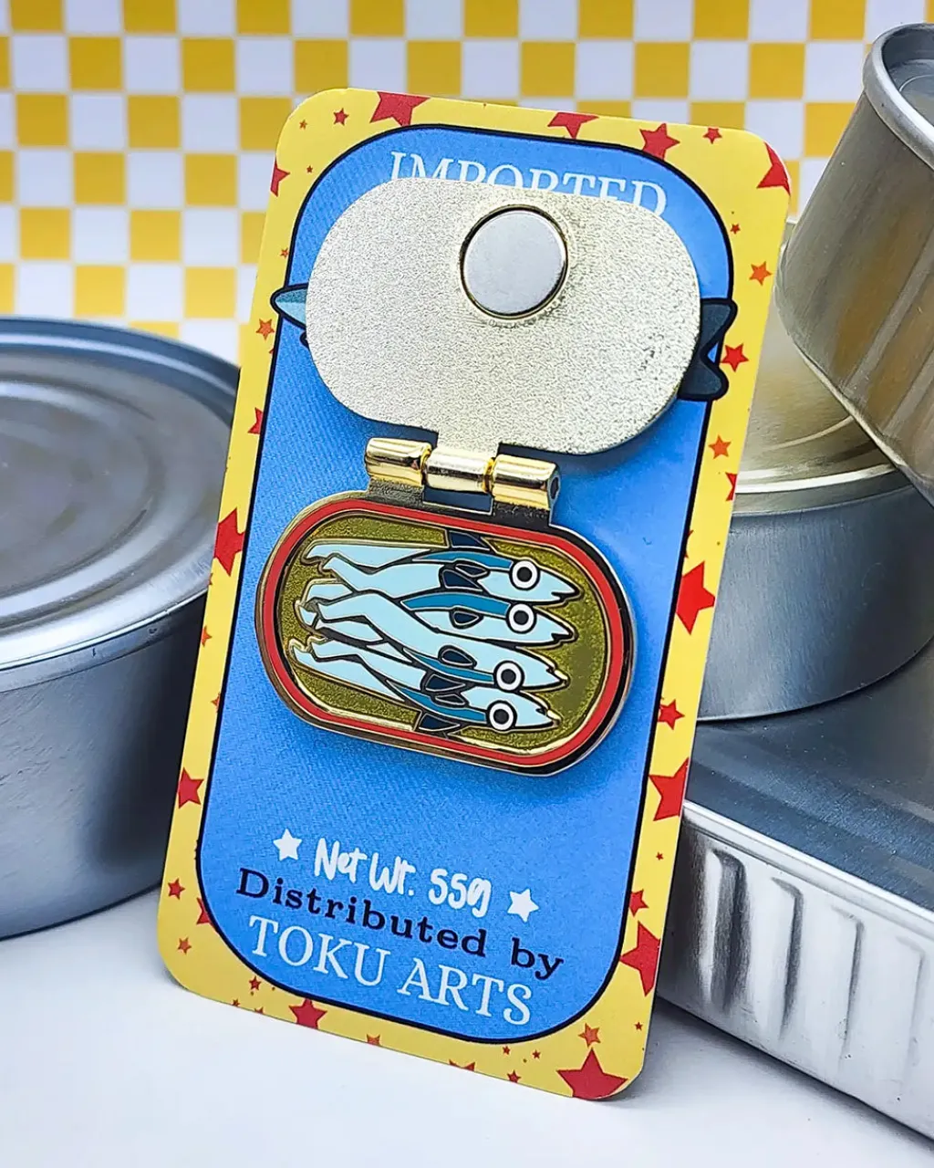 Toku Arts Tinned Anchovies Enamel Pin Discount
