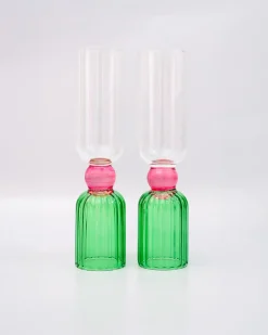 ban.do Tipsy Turvy Bar Glass Set - Green Clearance