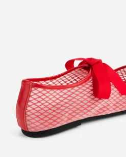 Intentionally Blank Valley Mesh Ballet Flat - Cherry Outlet