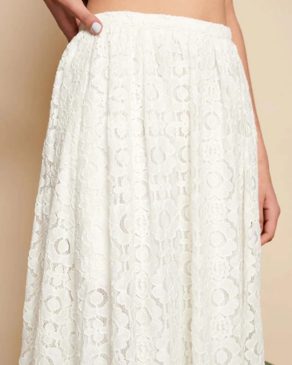 Sister Jane Vanilla Lace Midi Skirt Hot