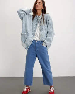 Free People We The Free Deep Trance Dropped Boyfriend Jeans - Ocean Sale