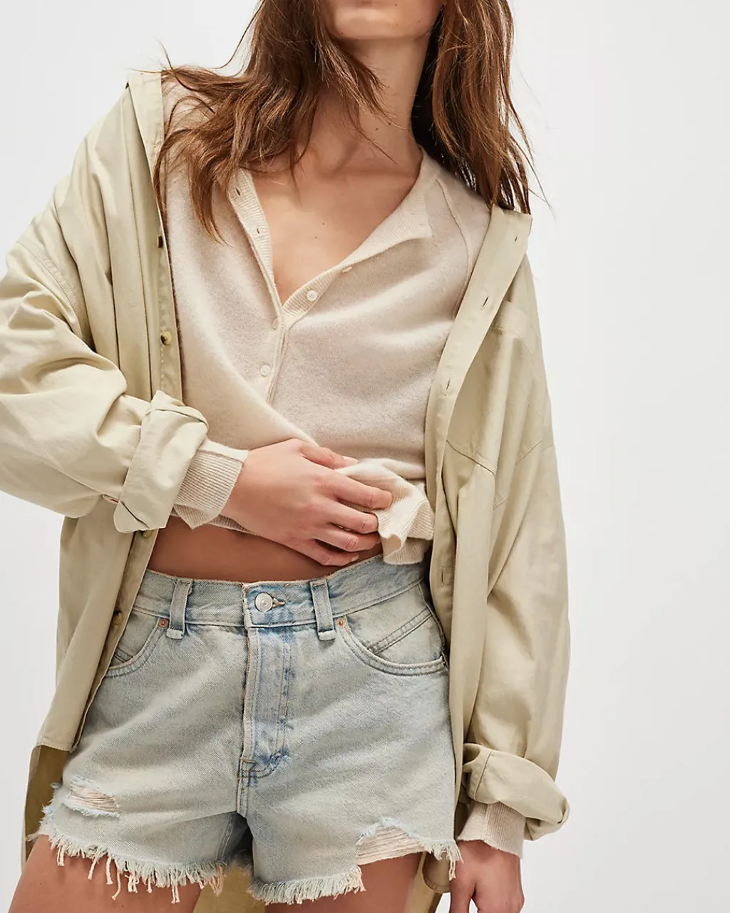 Free People We The Free Now Or Never Denim Shorts - Well Worn Outlet
