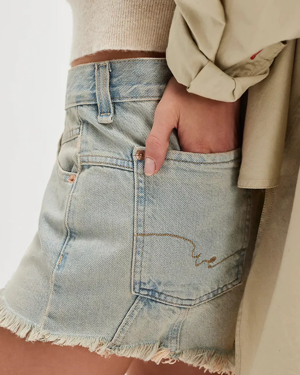 Free People We The Free Now Or Never Denim Shorts - Well Worn Outlet