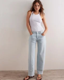 Free People We The Free Risk Taker Mid-Rise Jeans - Daydream Blue Hot