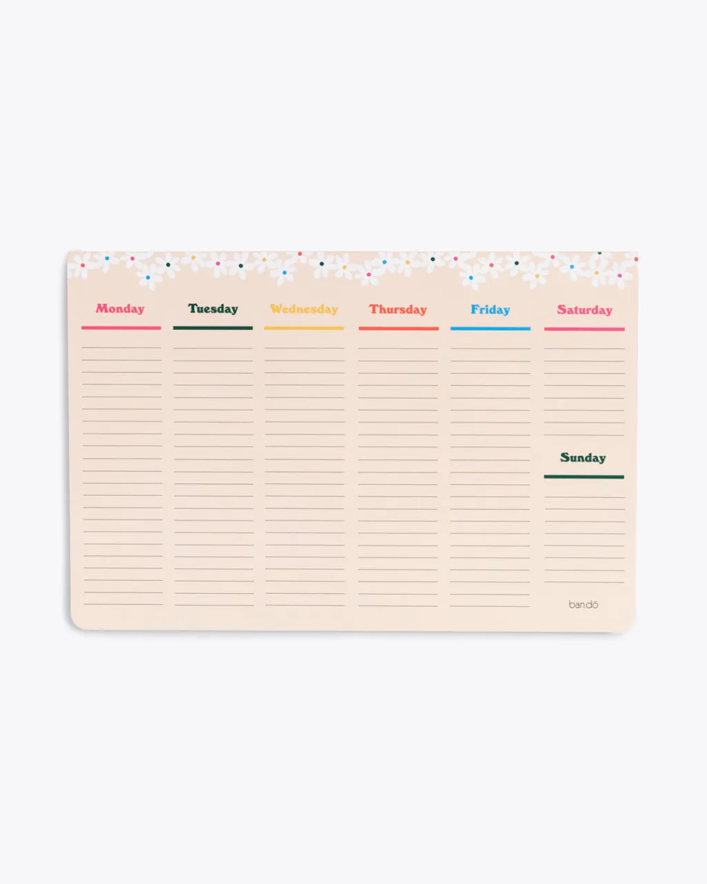 ban.do Week-to-Week Mega Desk Notepad - Daisies Clearance