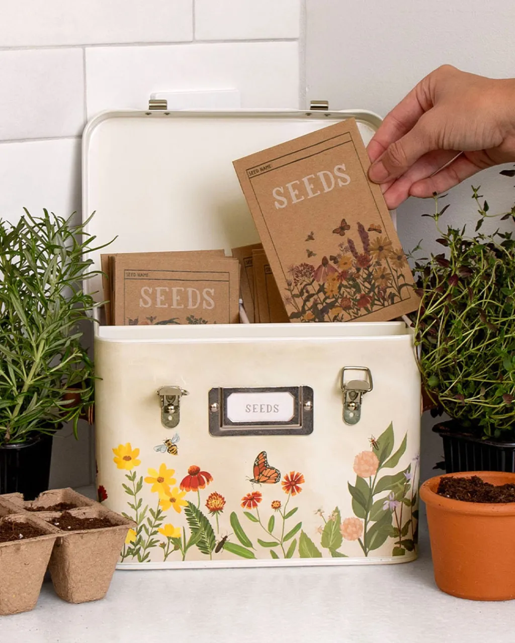 1canoe2 Wildflower Botanicals Tin Seed Storage Box
